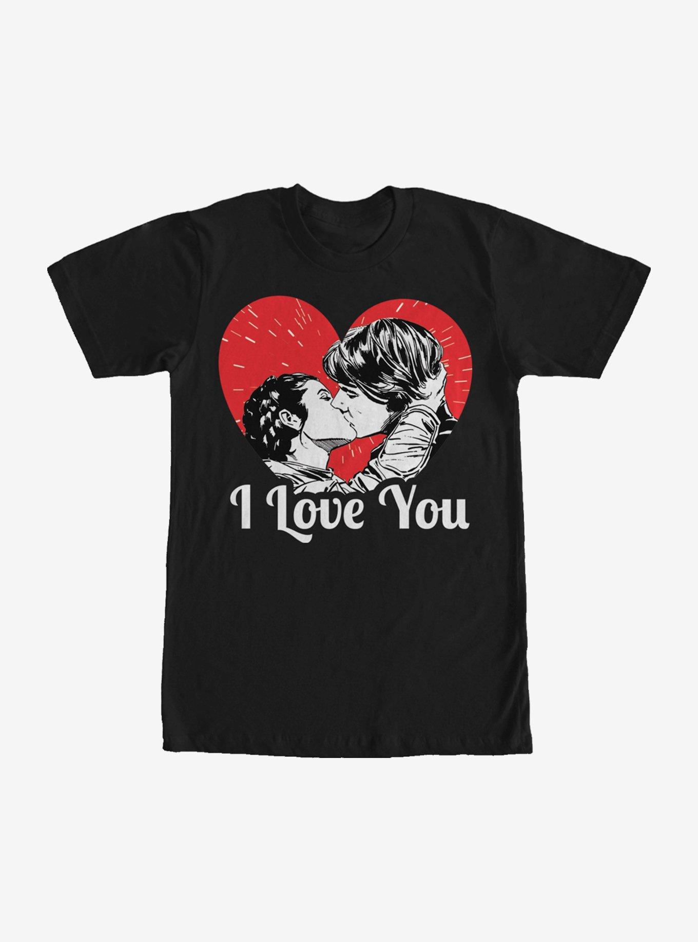 Star Wars Han and Leia I Love You Heart T-Shirt, BLACK, hi-res