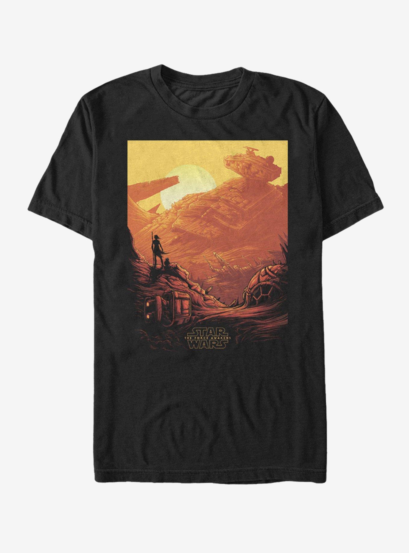 Star Wars Rey Jakku Sunset T-Shirt, , hi-res