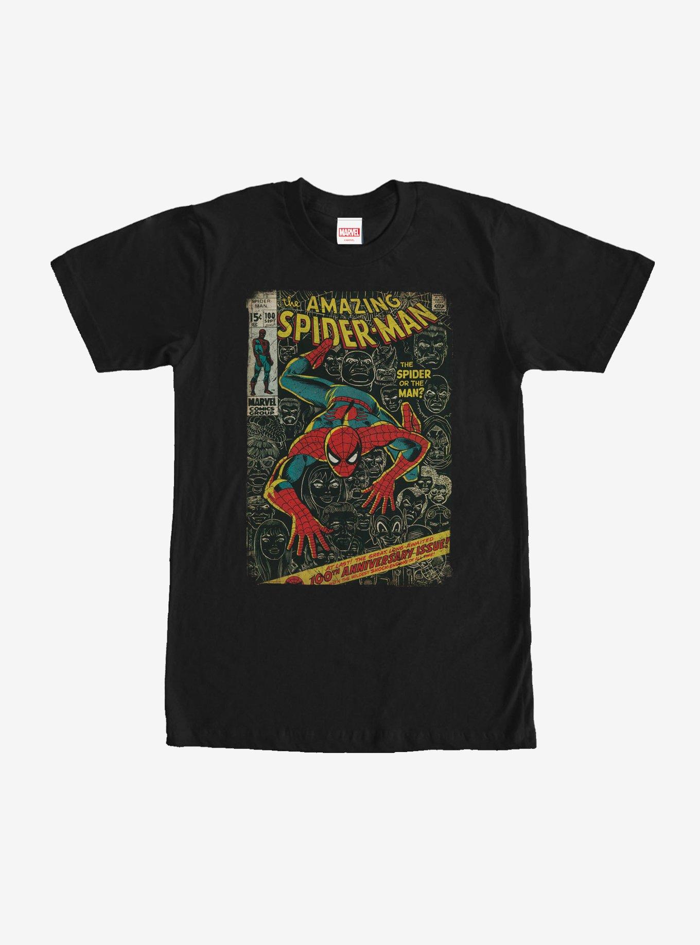 Marvel Spider-Man Comic Book Anniversary T-Shirt, BLACK, hi-res