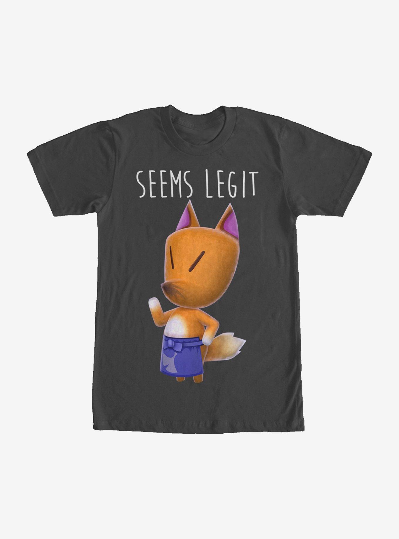 Nintendo Animal Crossing Redd the Fox Seems Legit T-Shirt, BLACK, hi-res