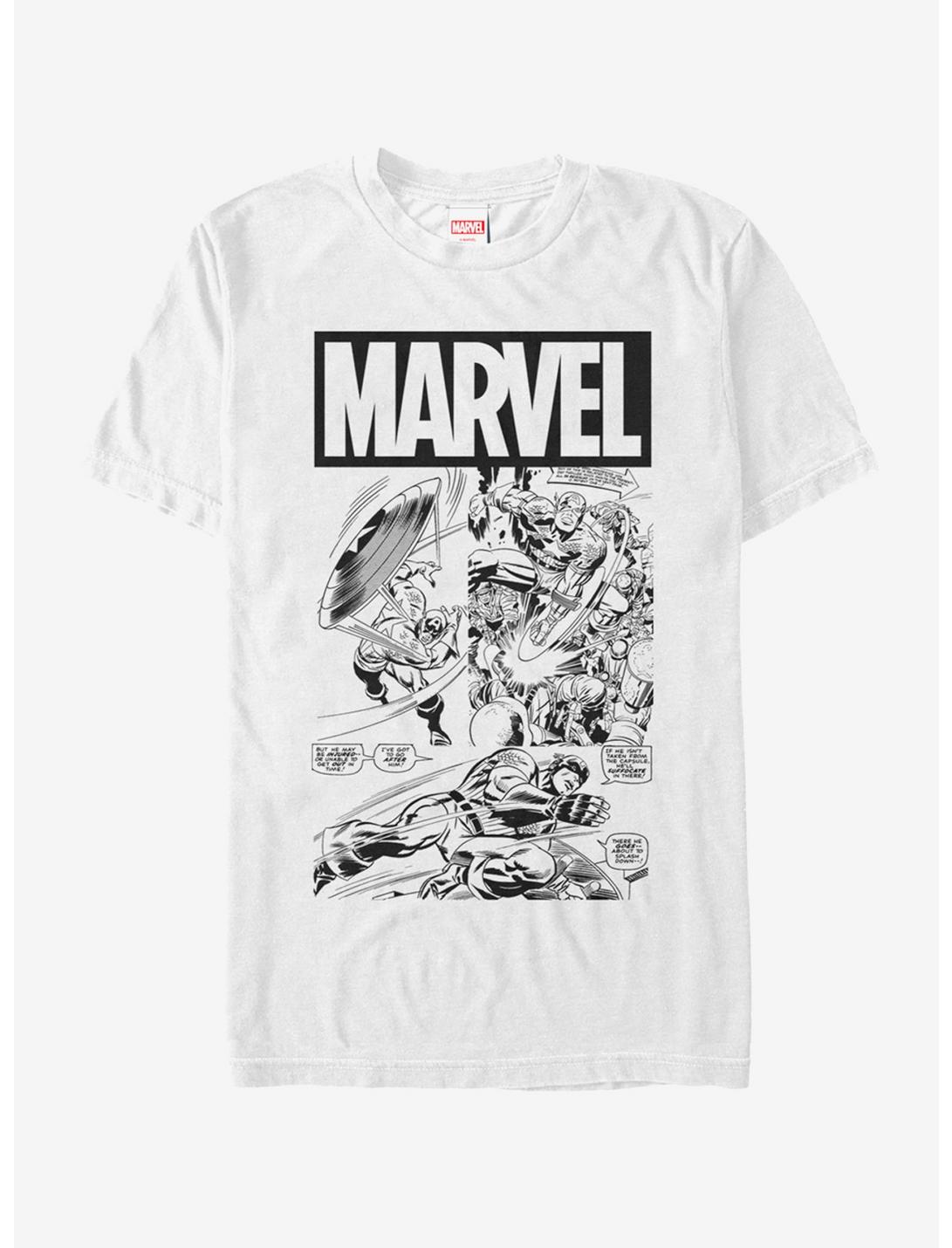 Marvel Captain America Comic Book T-Shirt, WHITE, hi-res