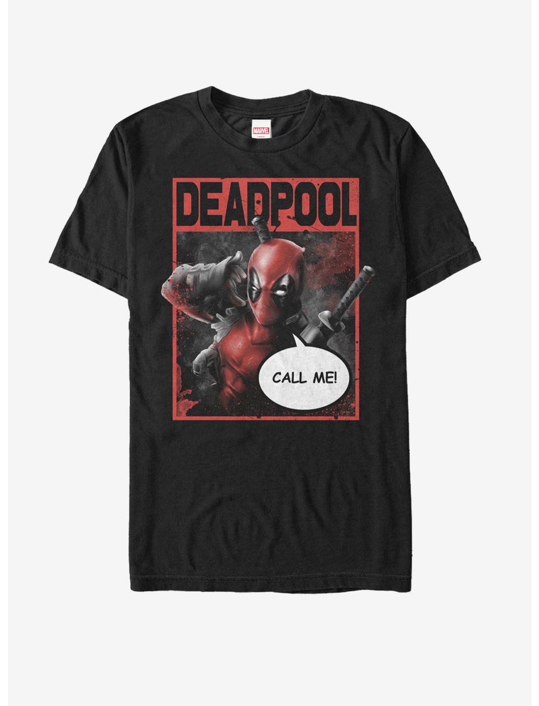 Marvel Deadpool Call Me T-Shirt, BLACK, hi-res
