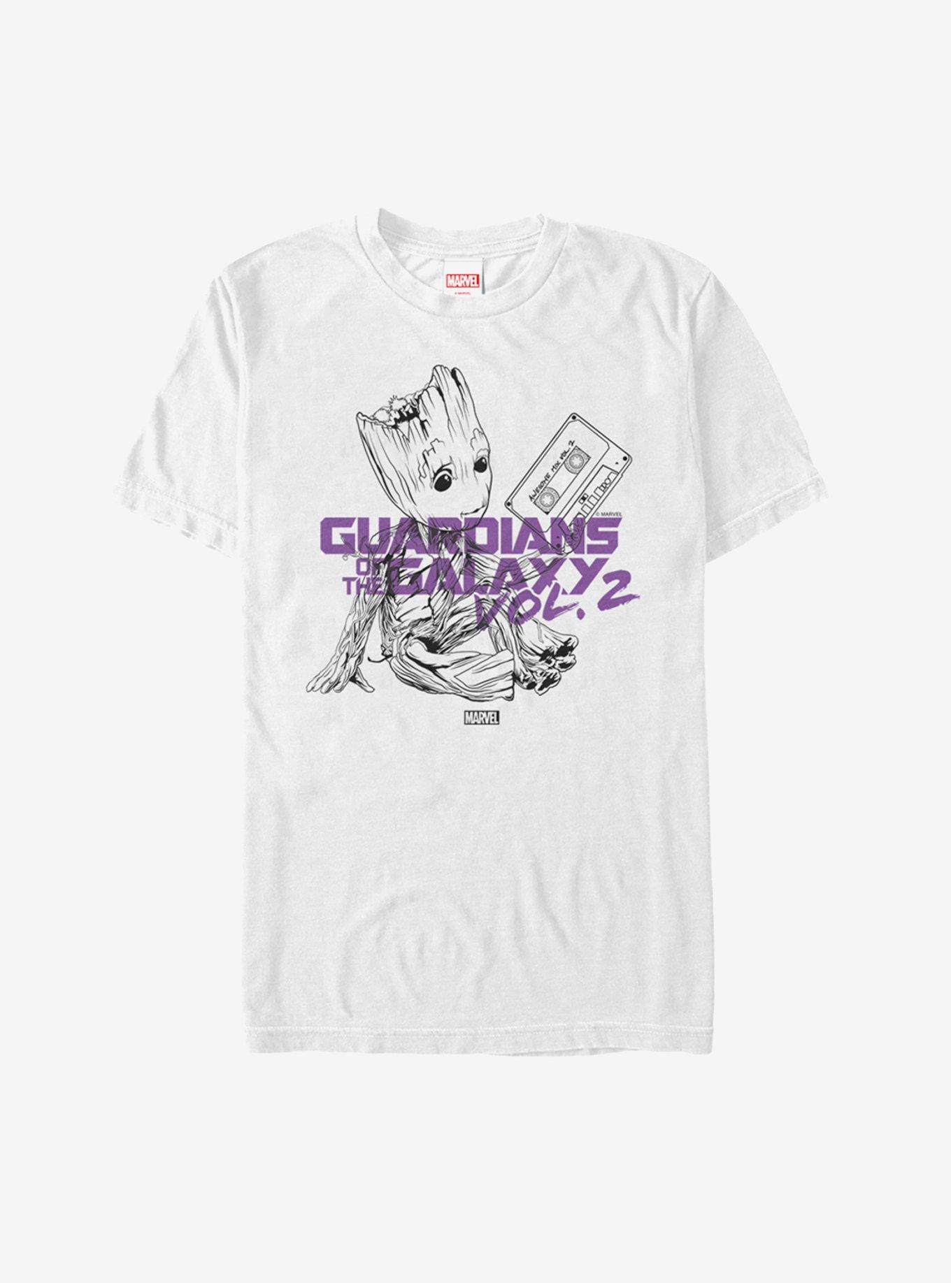 T-Shirt Guardians Of The Galaxy Donna - Groot Baby Con Cuore, Marvel, Colore Bianco, Taglio Aderente - 6