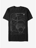 Star Wars Kylo Ren Mask Schematics T-Shirt, BLACK, hi-res