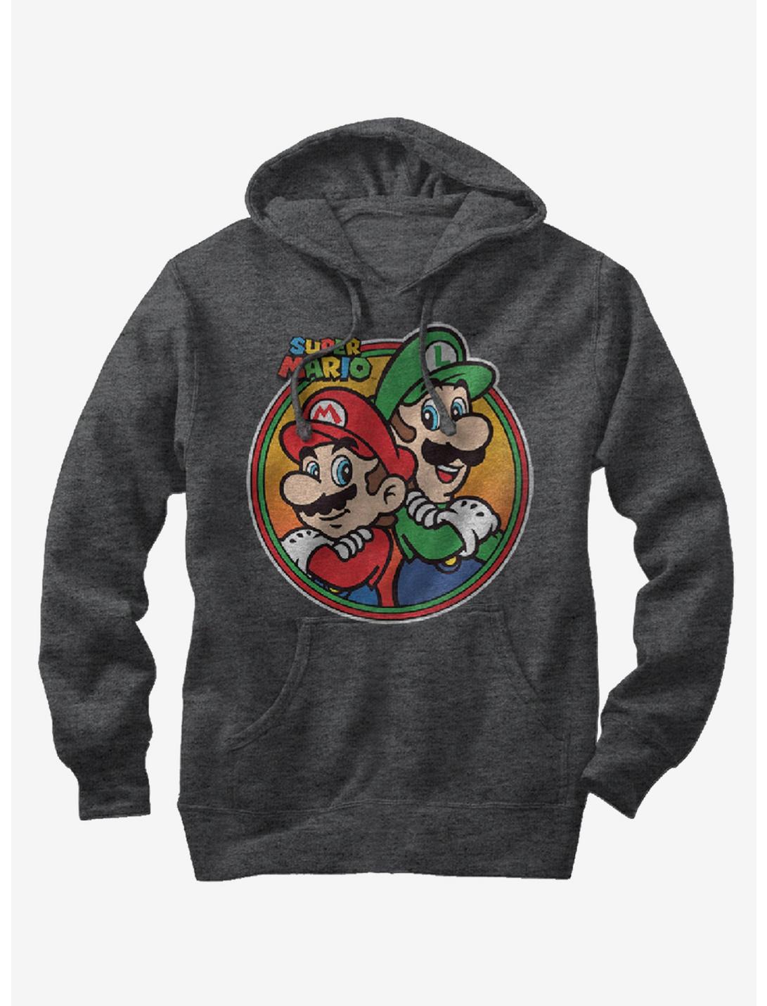 Nintendo Mario Luigi Back to Back Hoodie, CHAR HTR, hi-res