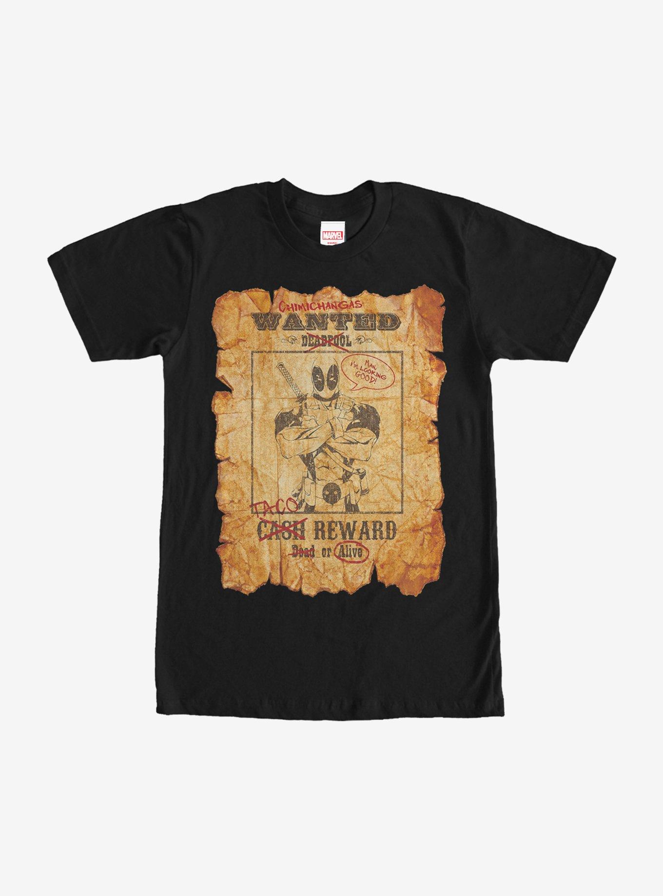 Marvel Deadpool Wanted Poster T-Shirt, BLACK, hi-res