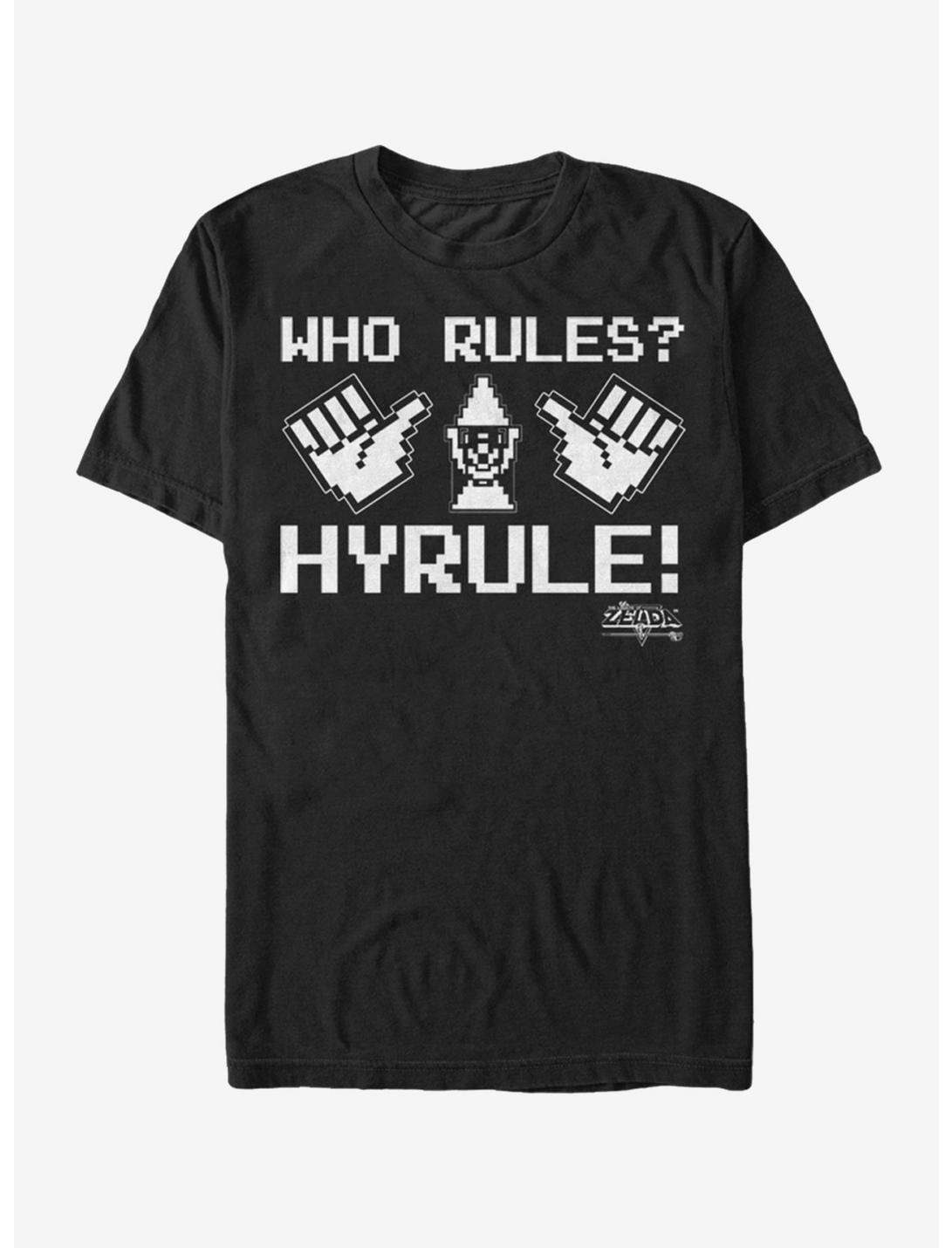 Nintendo Legend of Zelda Who Rules Hyrule T-Shirt, BLACK, hi-res