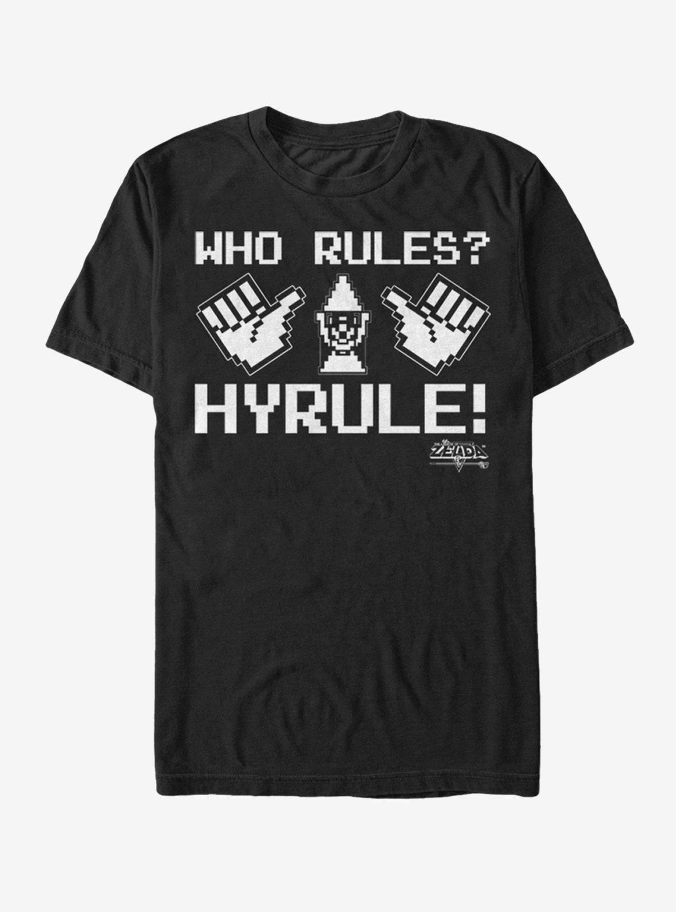 Nintendo Legend of Zelda Who Rules Hyrule T-Shirt, BLACK, hi-res