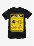 Nintendo Mario Enemies Caution Sign T-Shirt, BLACK, hi-res