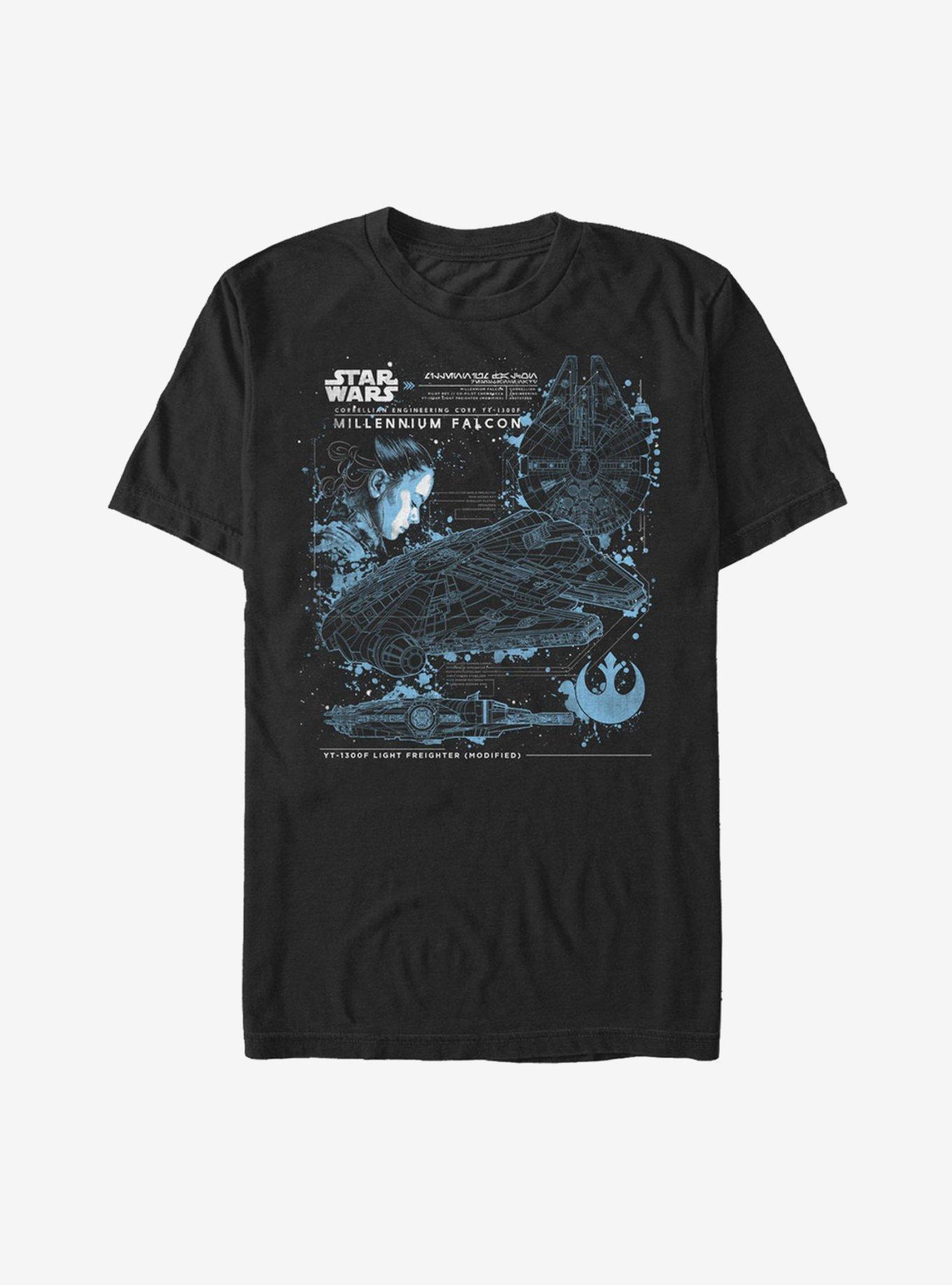 Star Wars Millennium Falcon Plans T-Shirt, , hi-res