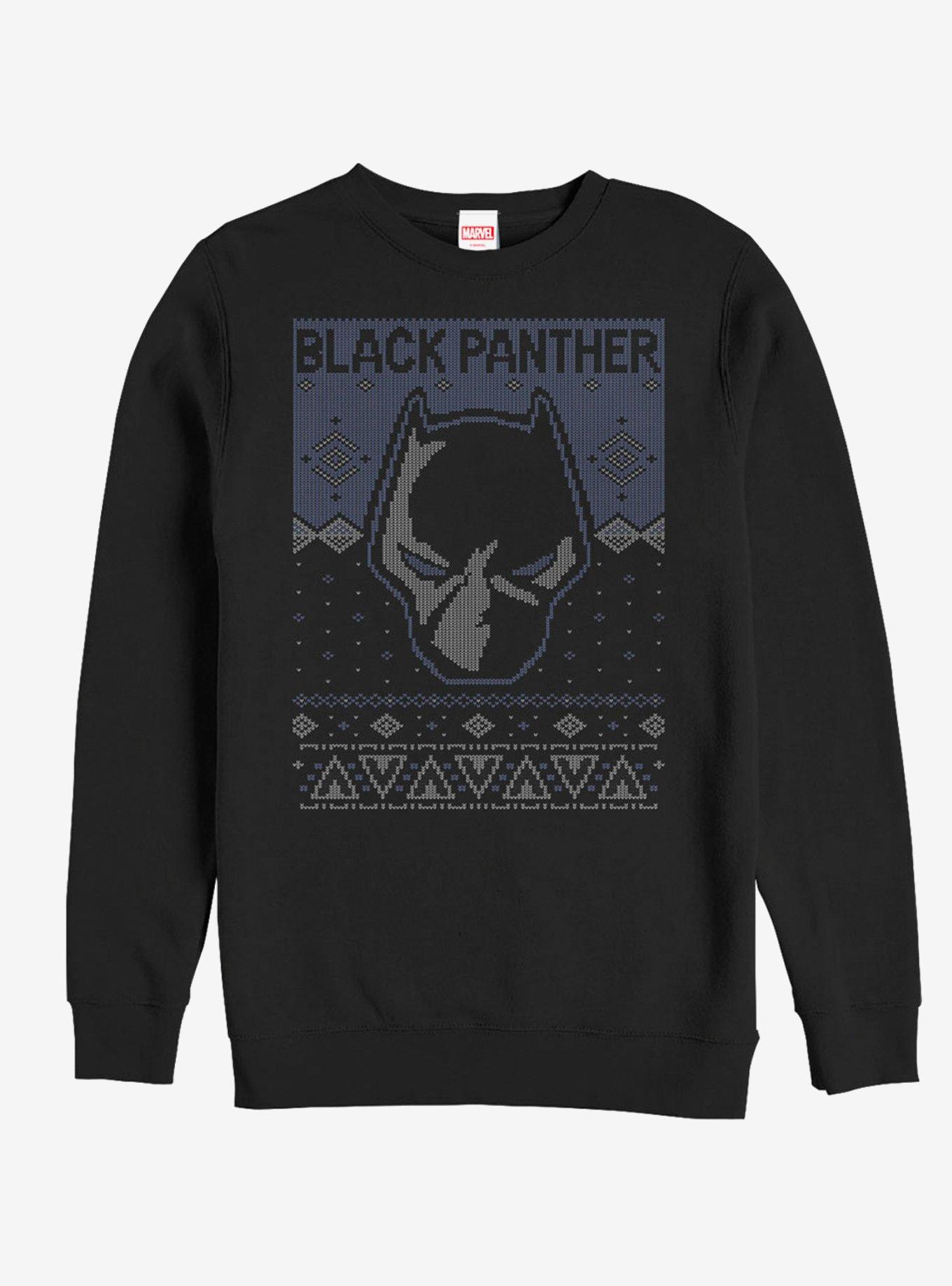 Marvel Black Panther Ugly Christmas Sweater Sweatshirt, BLACK, hi-res