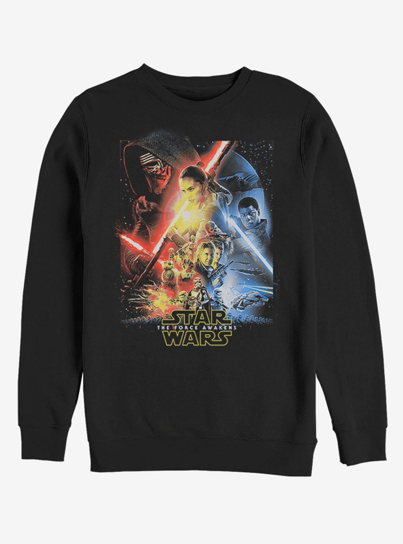 Star Wars Episode VII The Force Awakens Cool Poster Sweatshirt, BLACK, hi-res