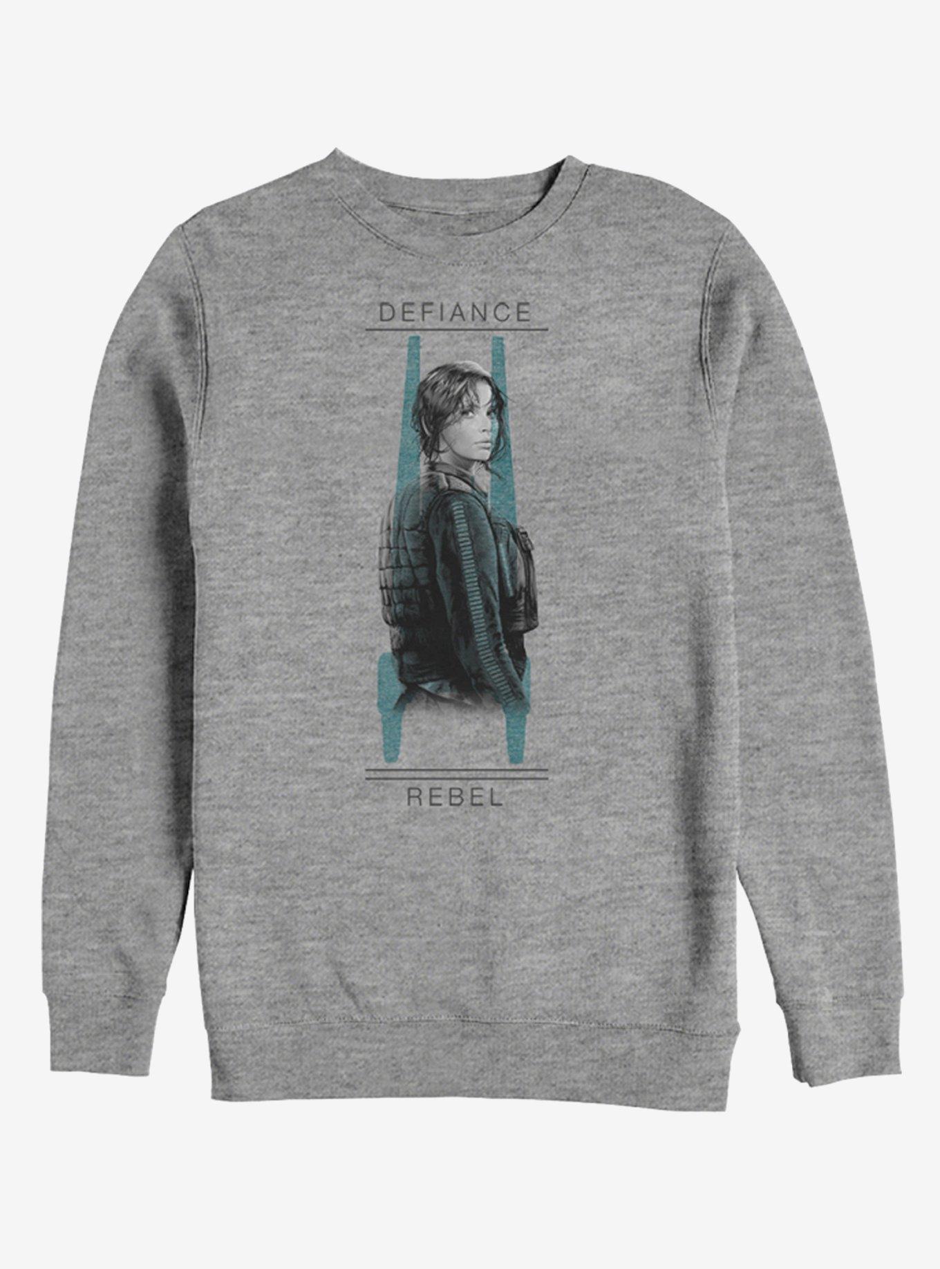 Star Wars Rogue One Jyn Defiance U-Wing Stance Sweatshirt, ATH HTR, hi-res