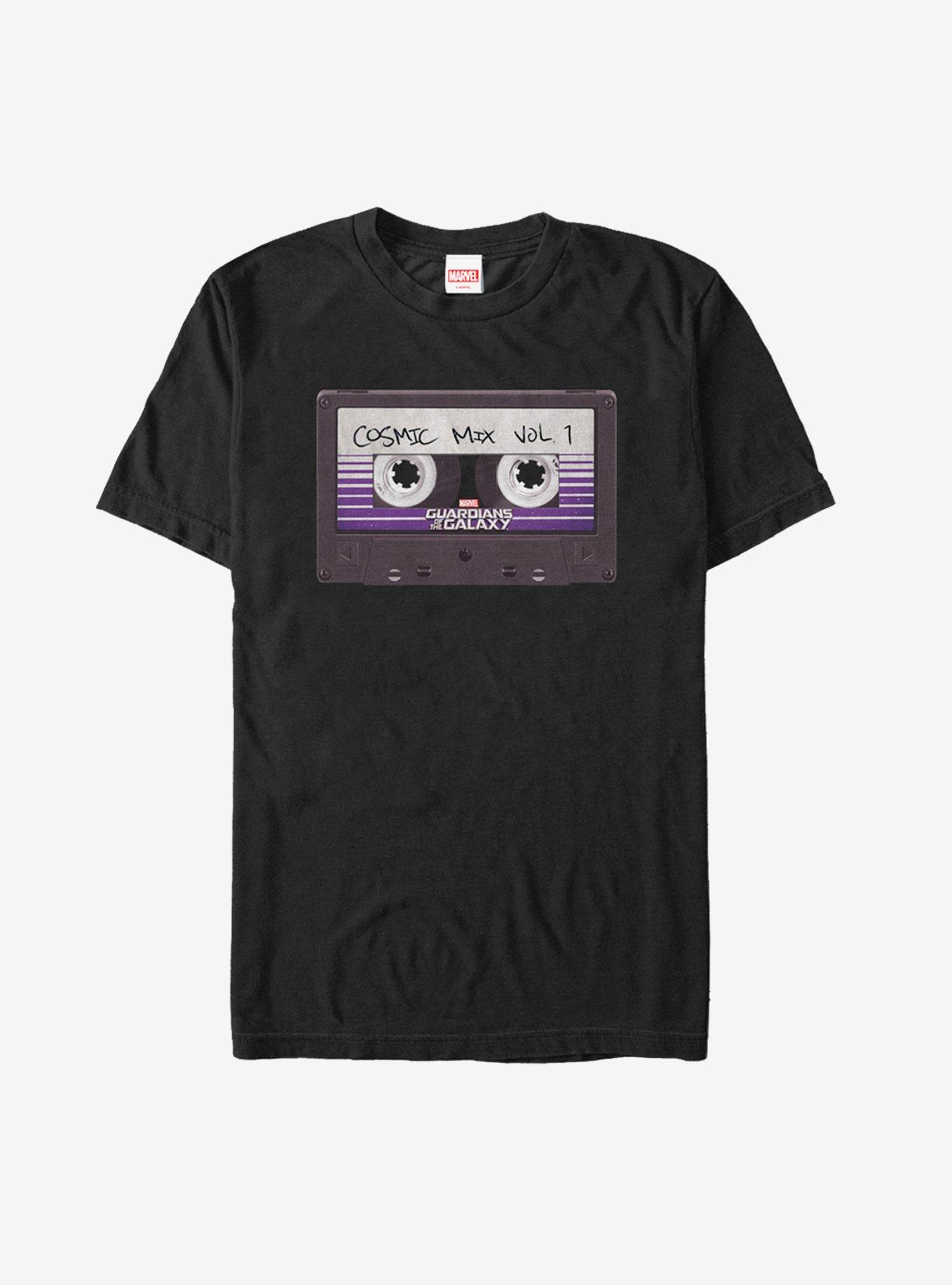 Marvel Guardians of Galaxy Cosmic Tape T-Shirt, BLACK, hi-res