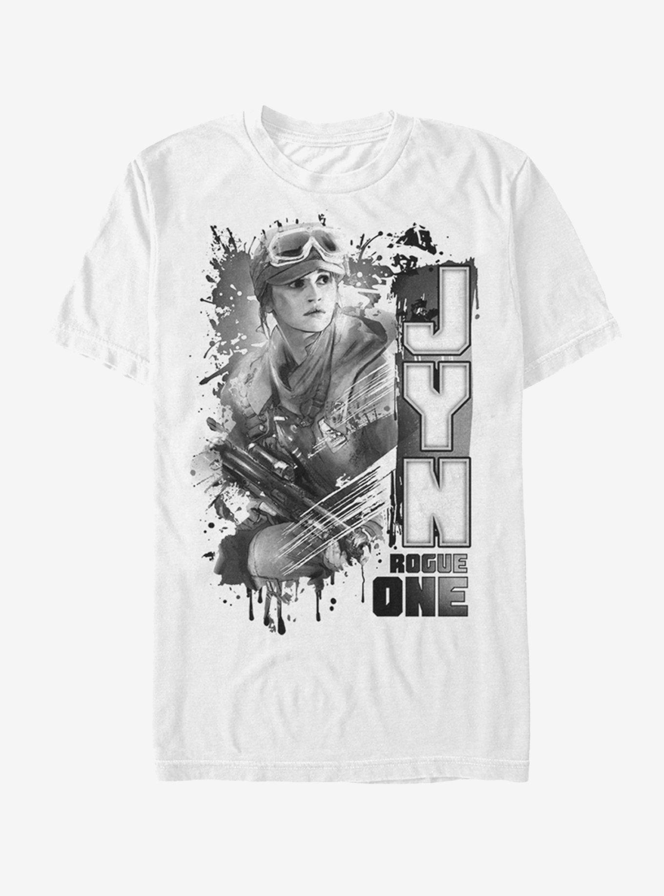 Star Wars Jyn Paint Splatter Print T-Shirt, WHITE, hi-res