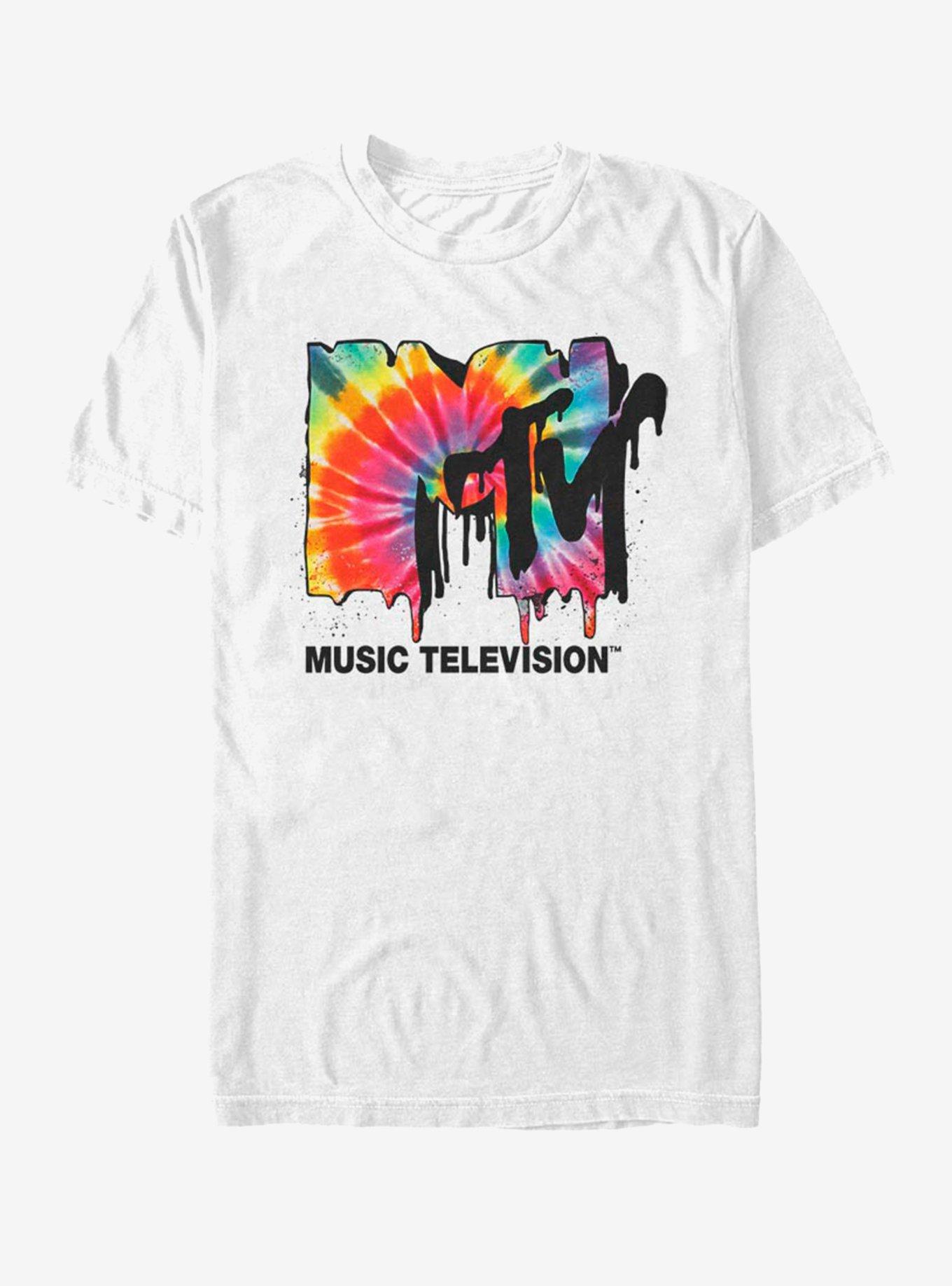 MTV Melted Tie-Dye Logo T-Shirt, WHITE, hi-res