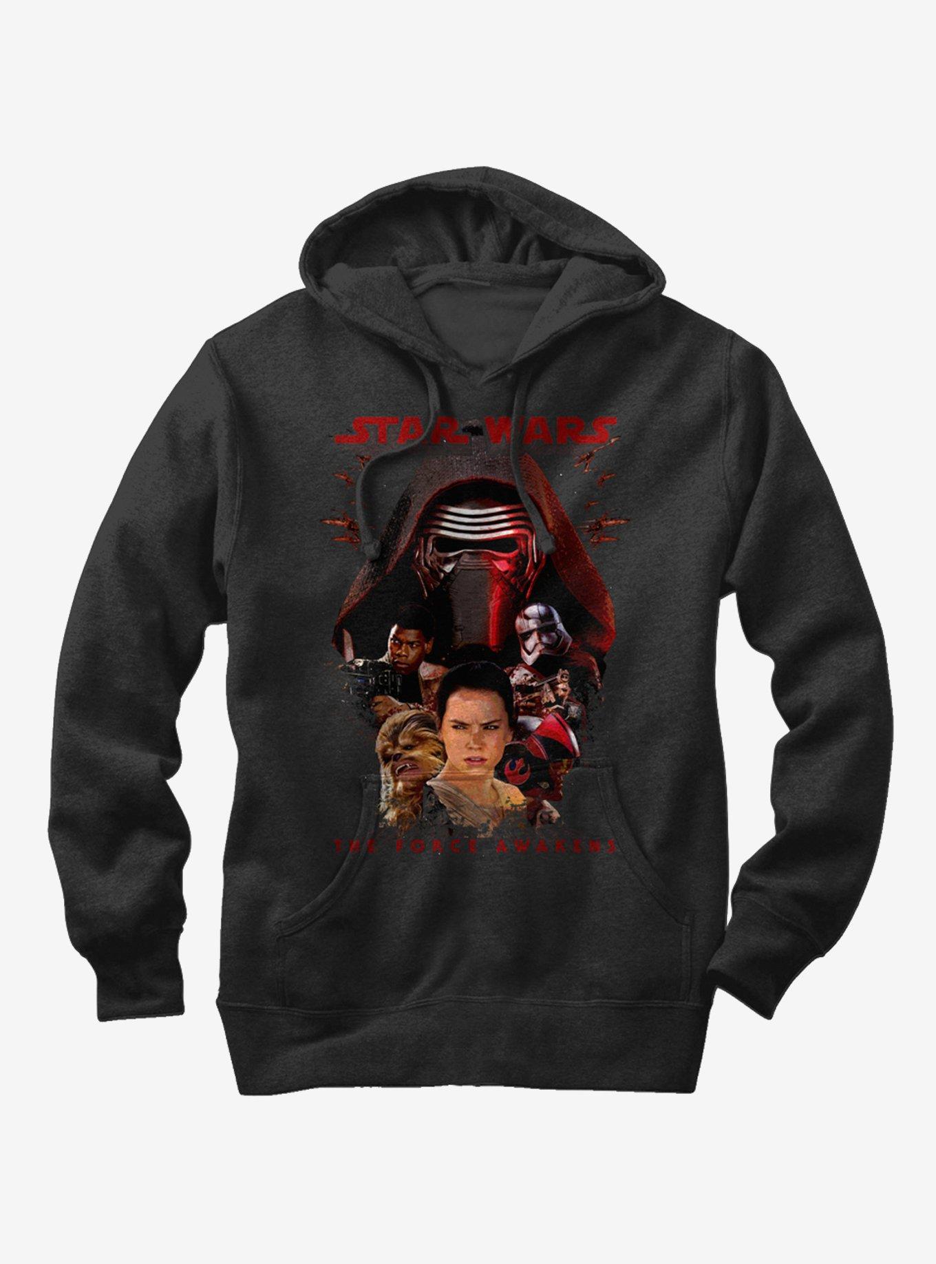 Star Wars Episode VII The Force Awakens Kylo Ren and Rey Hoodie, BLACK, hi-res