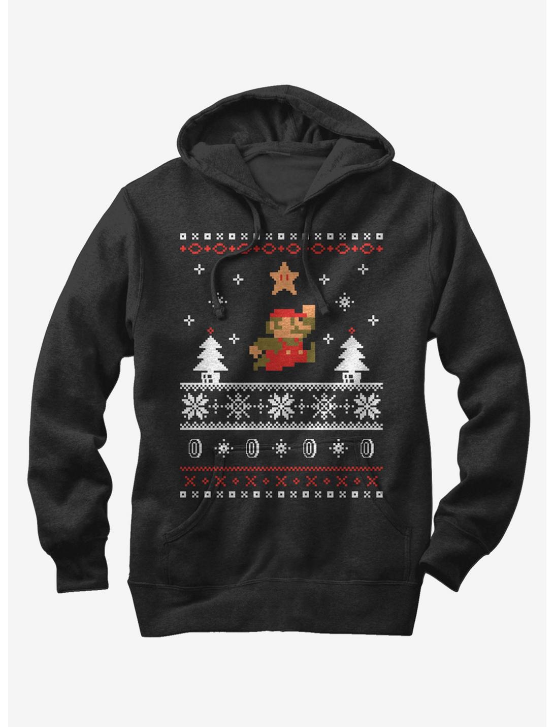 Nintendo Mario Ugly Christmas Sweater Hoodie, BLACK, hi-res