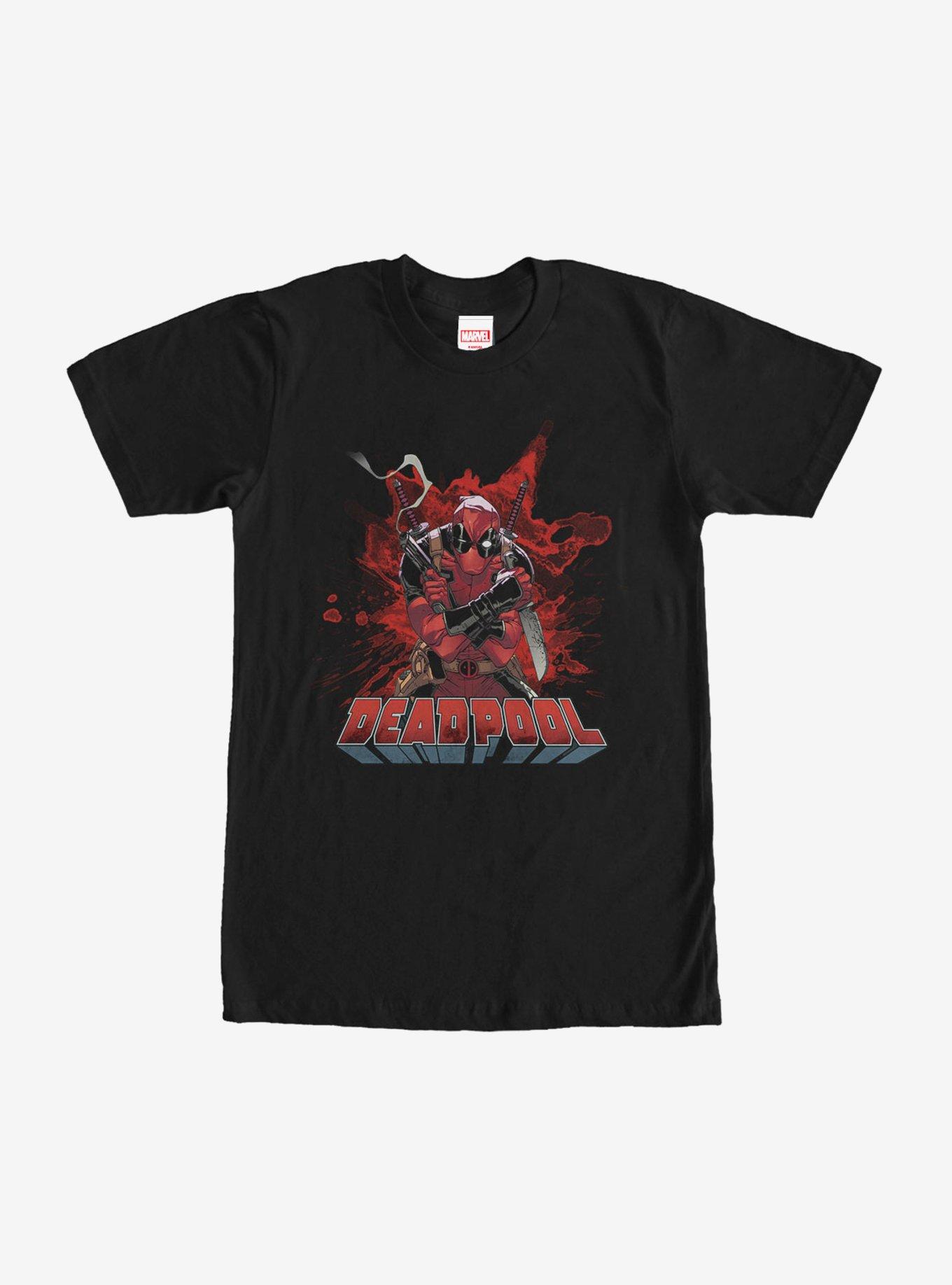 Marvel Deadpool Blood T-Shirt, BLACK, hi-res
