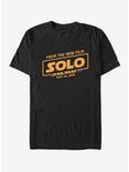 Star Wars Solo A Star Wars Story From New Film Logo T-Shirt, BLACK, hi-res