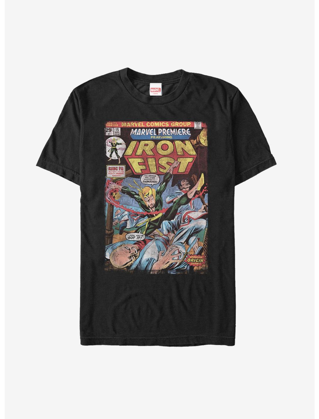 Marvel Iron Fist Origin Comic Book Page T-Shirt, BLACK, hi-res