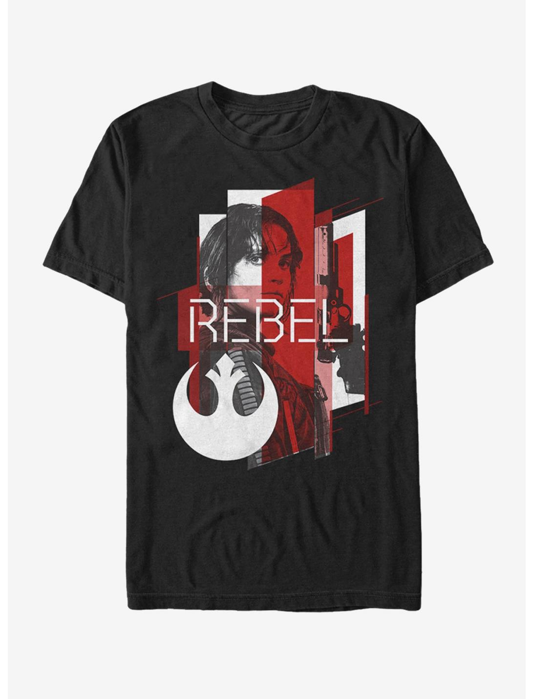 Star Wars Jyn Geometric Rebel Emblem Print T-Shirt, BLACK, hi-res