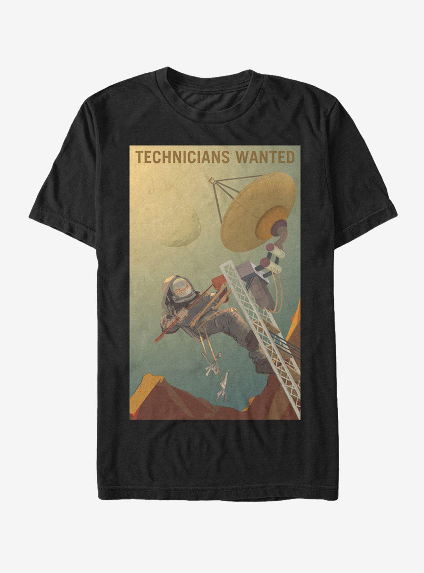 NASA Mars Technichians Wanted T-Shirt, BLACK, hi-res