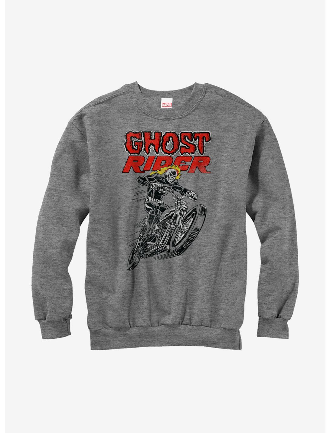 Marvel Ghost Rider Flames Sweatshirt, ATH HTR, hi-res