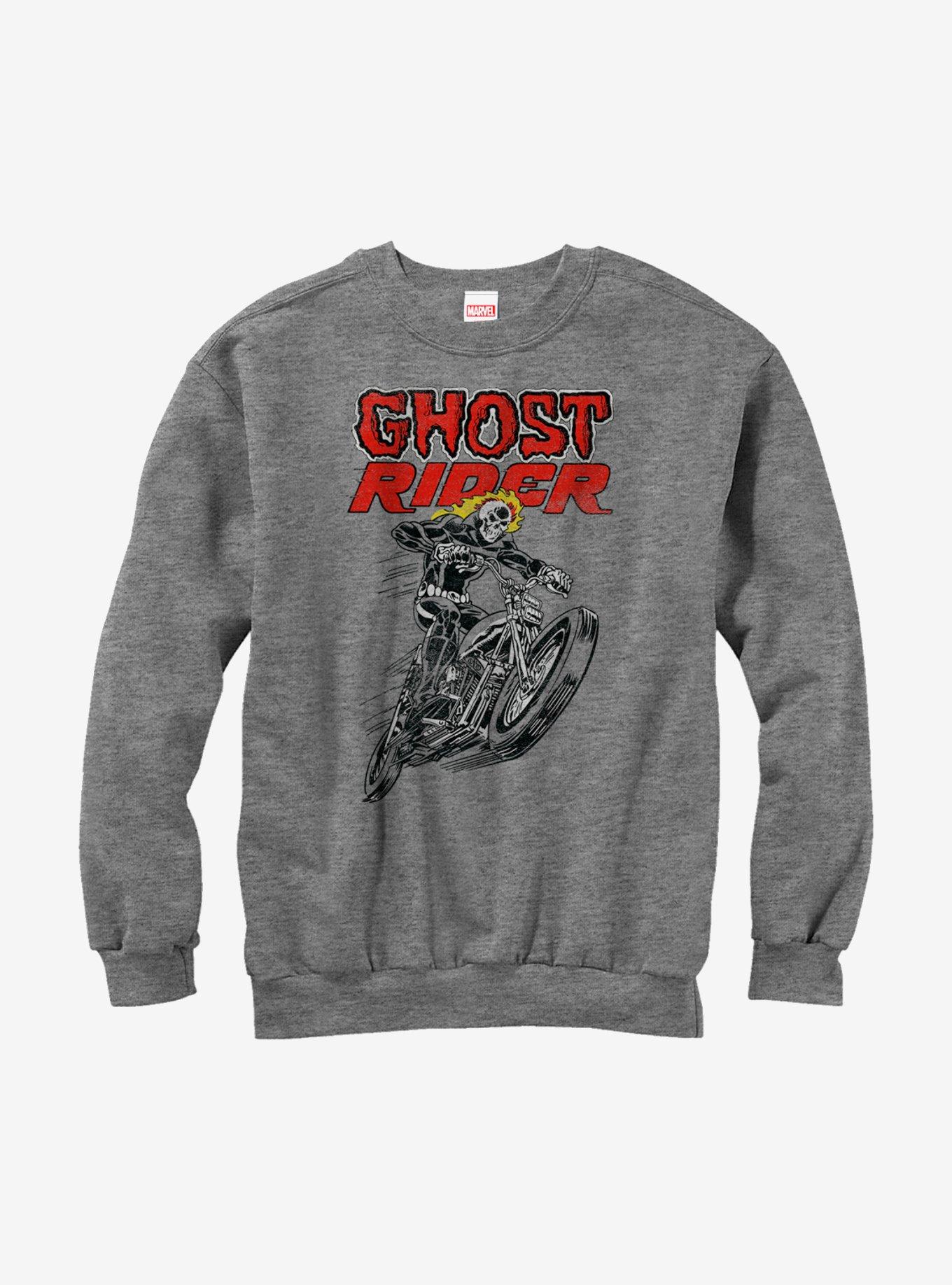 Marvel Ghost Rider Flames Sweatshirt, ATH HTR, hi-res