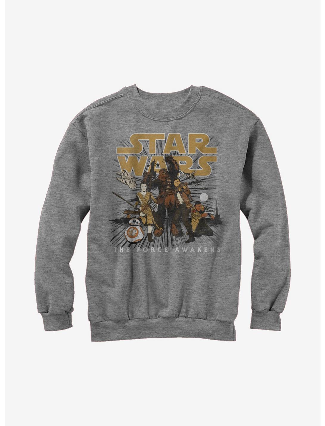 Plus Size Star Wars Episode VII The Force Awakens Resistance Crew Sweatshirt, ATH HTR, hi-res