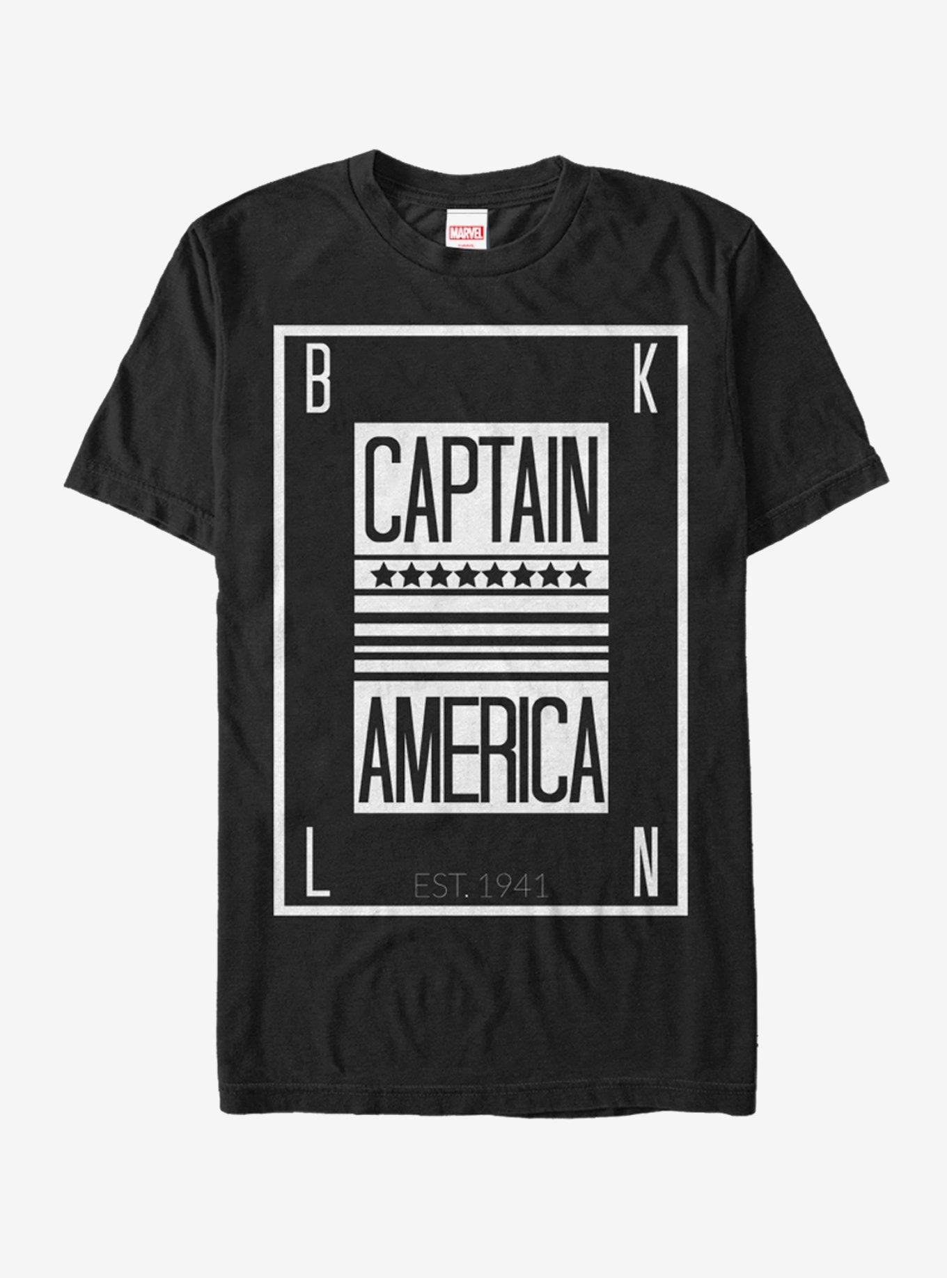 Marvel Captain America Calling Card T-Shirt, BLACK, hi-res