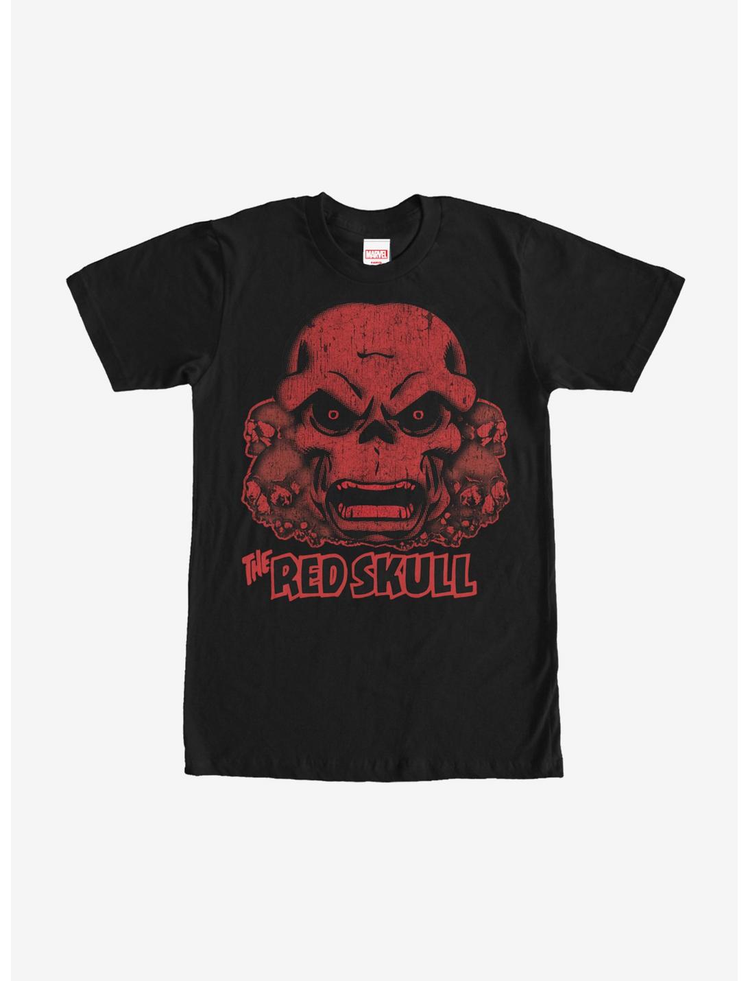 Plus Size Marvel Red Skull Collage T-Shirt, BLACK, hi-res