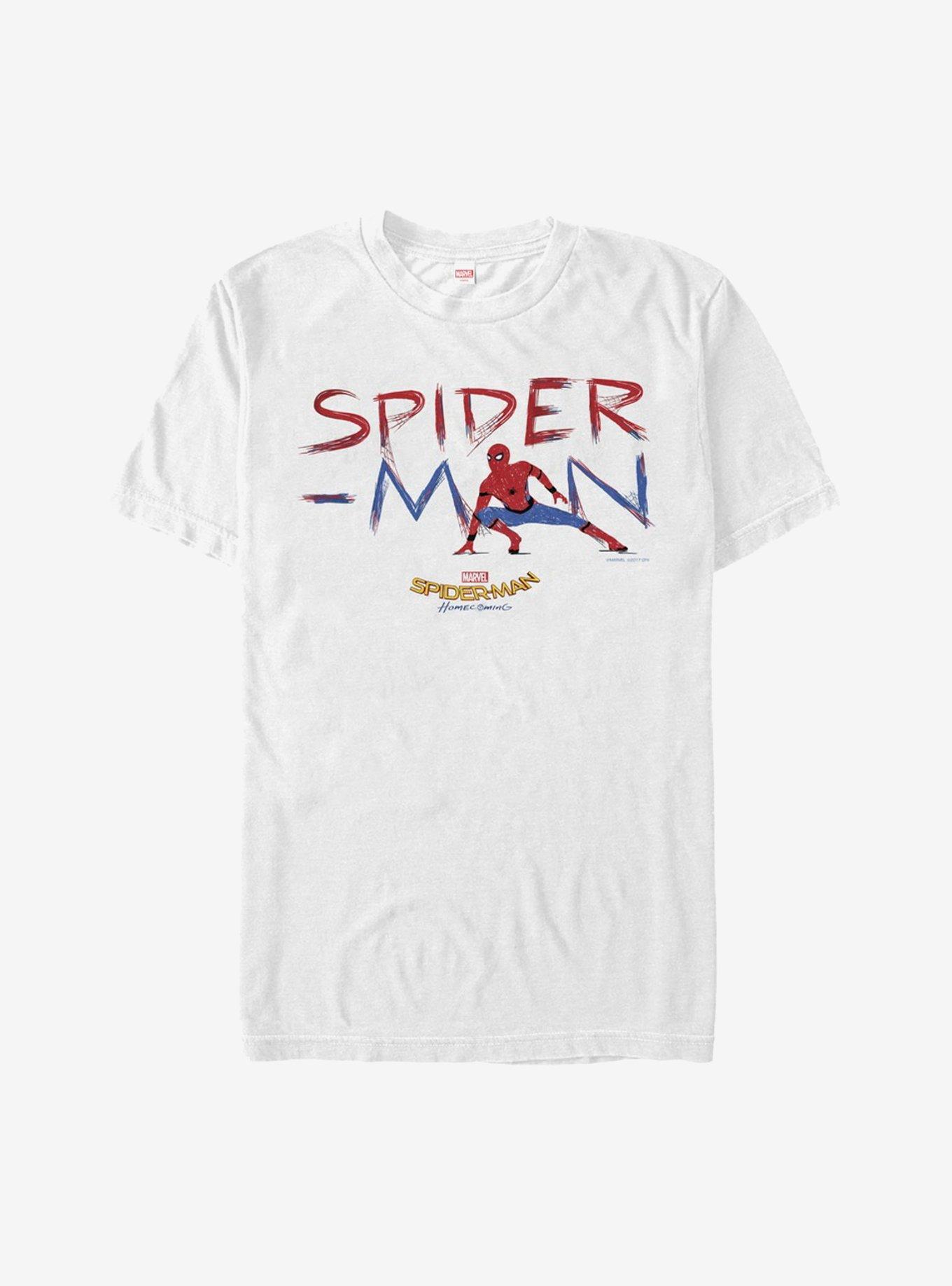 Marvel Spider-Man Homecoming Paint Streak T-Shirt, WHITE, hi-res