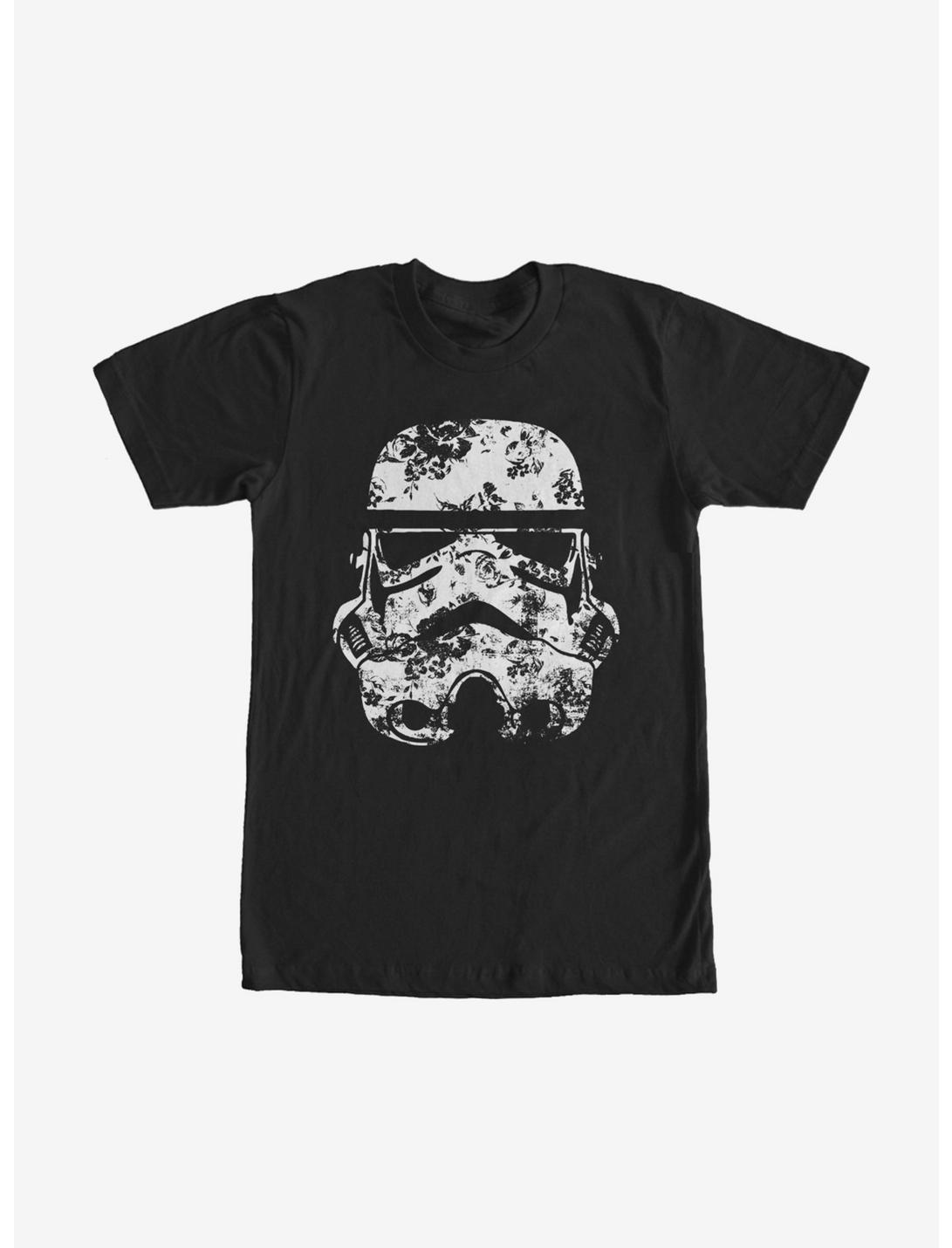 Star Wars Stormtrooper Helmet Flowers T-Shirt, BLACK, hi-res