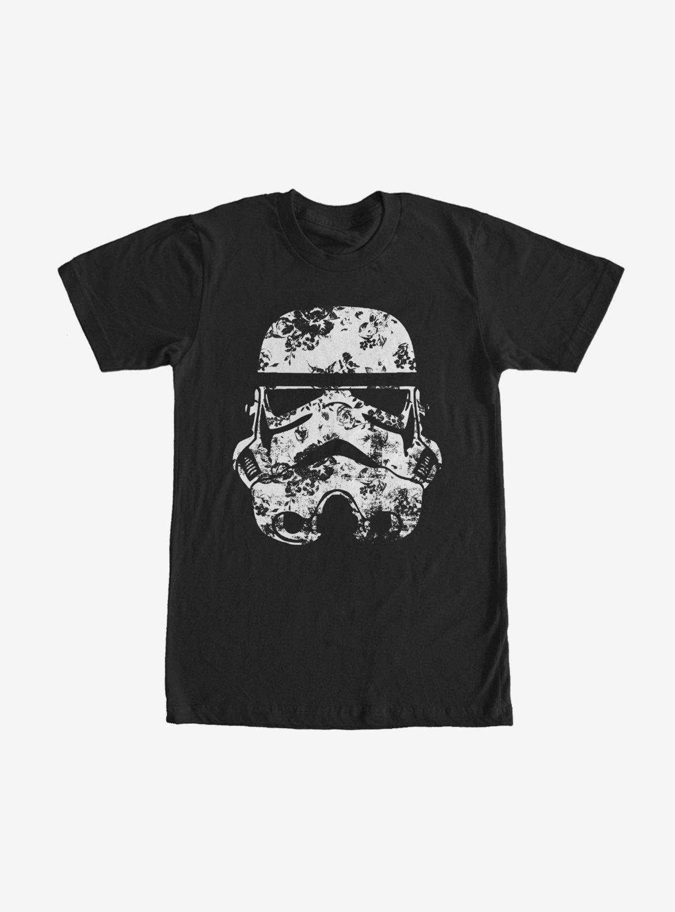 Star Wars Stormtrooper Helmet Flowers T-Shirt, BLACK, hi-res