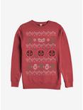 Plus Size Marvel Deadpool Ugly Christmas Sweater Sweatshirt, RED, hi-res