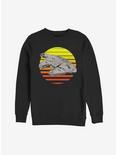 Plus Size Star Wars Millennium Falcon Sunset Sweatshirt, BLACK, hi-res