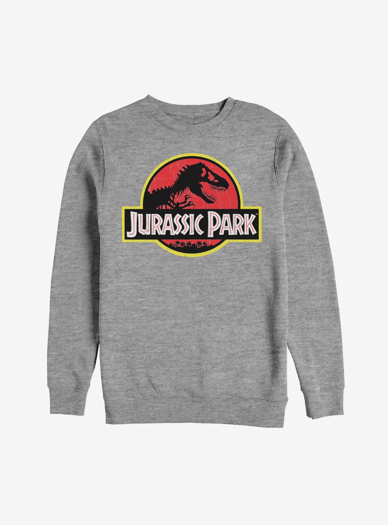 Jurassic Park Grey Classic Logo Sweatshirt, ATH HTR, hi-res