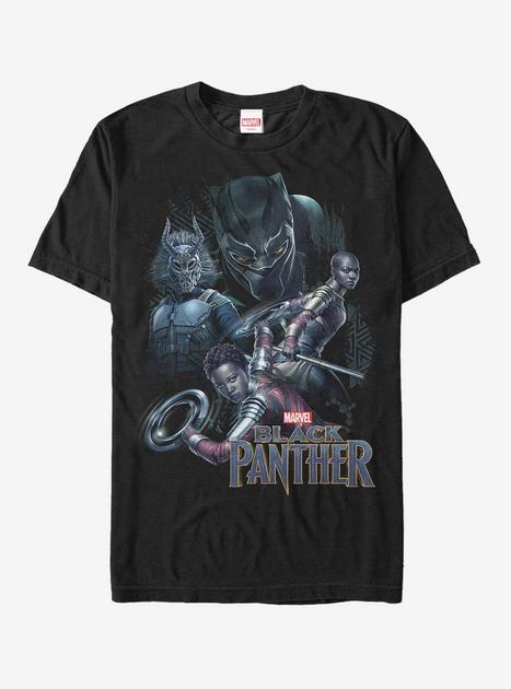 Marvel Black Panther 2018 Character View T-Shirt - BLACK | Hot Topic