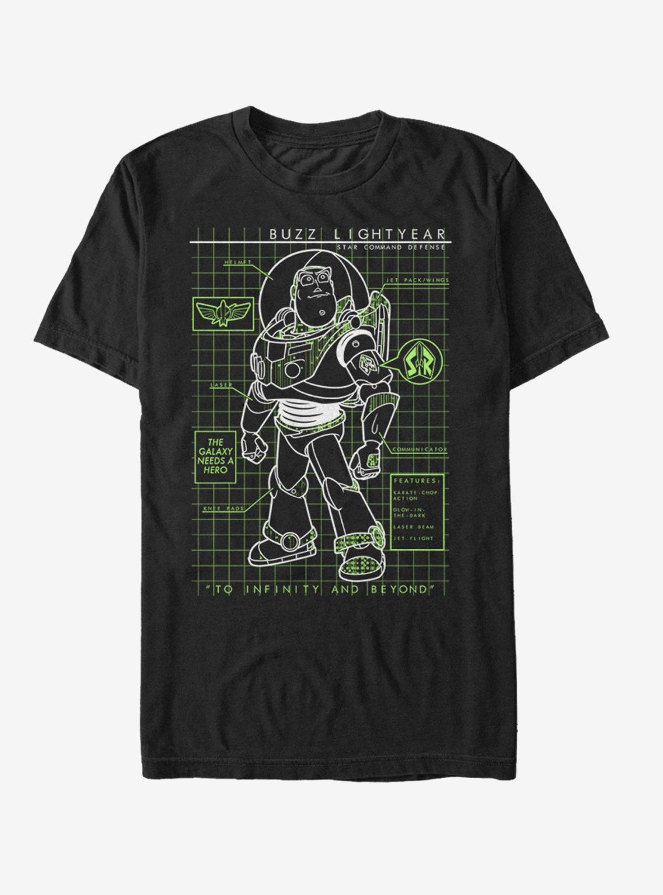 Toy Story Buzz Lightyear Diagram T-Shirt, BLACK, hi-res