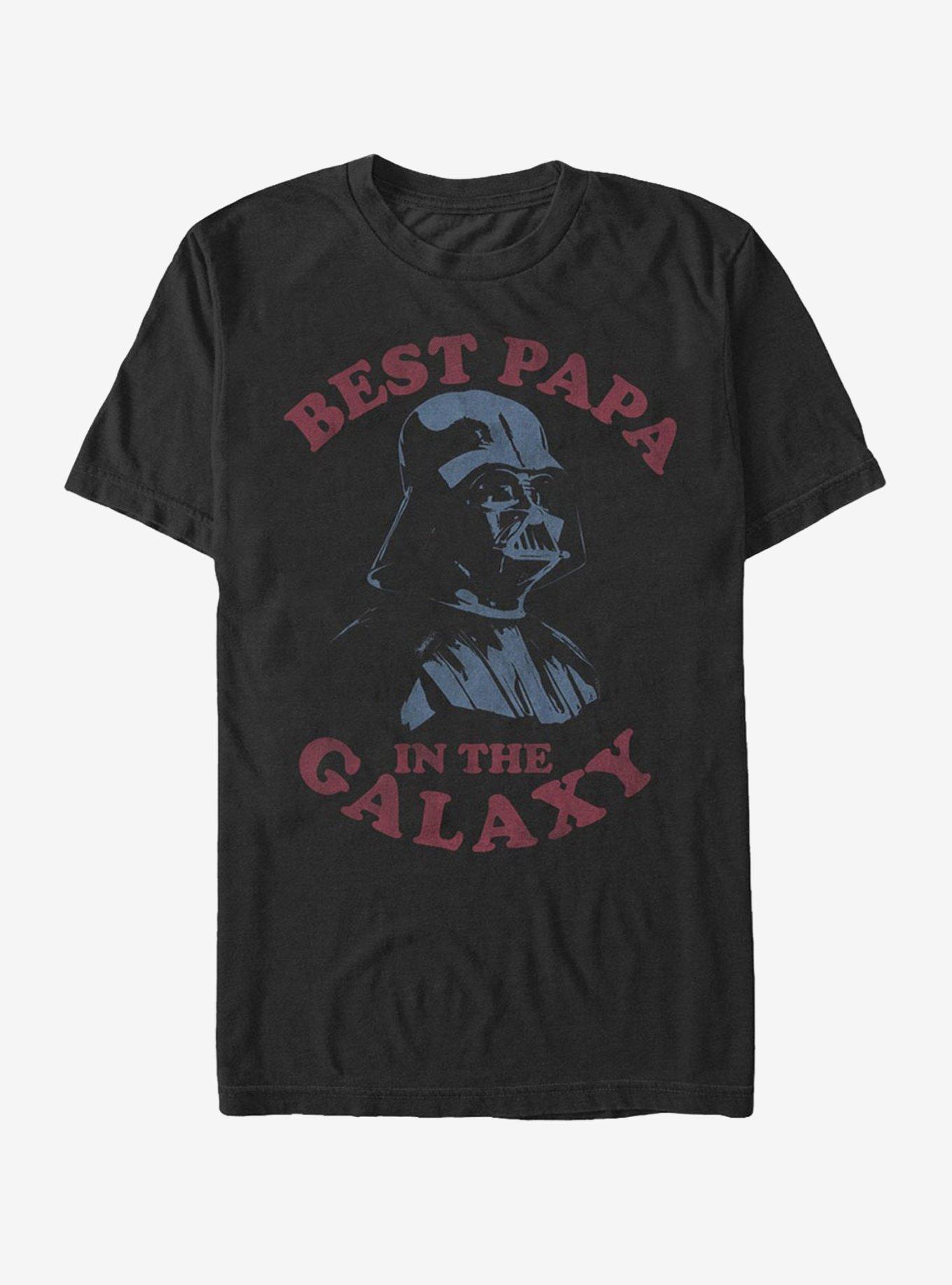 Star Wars Darth Vader Best Papa In The Galaxy T-Shirt, BLACK, hi-res