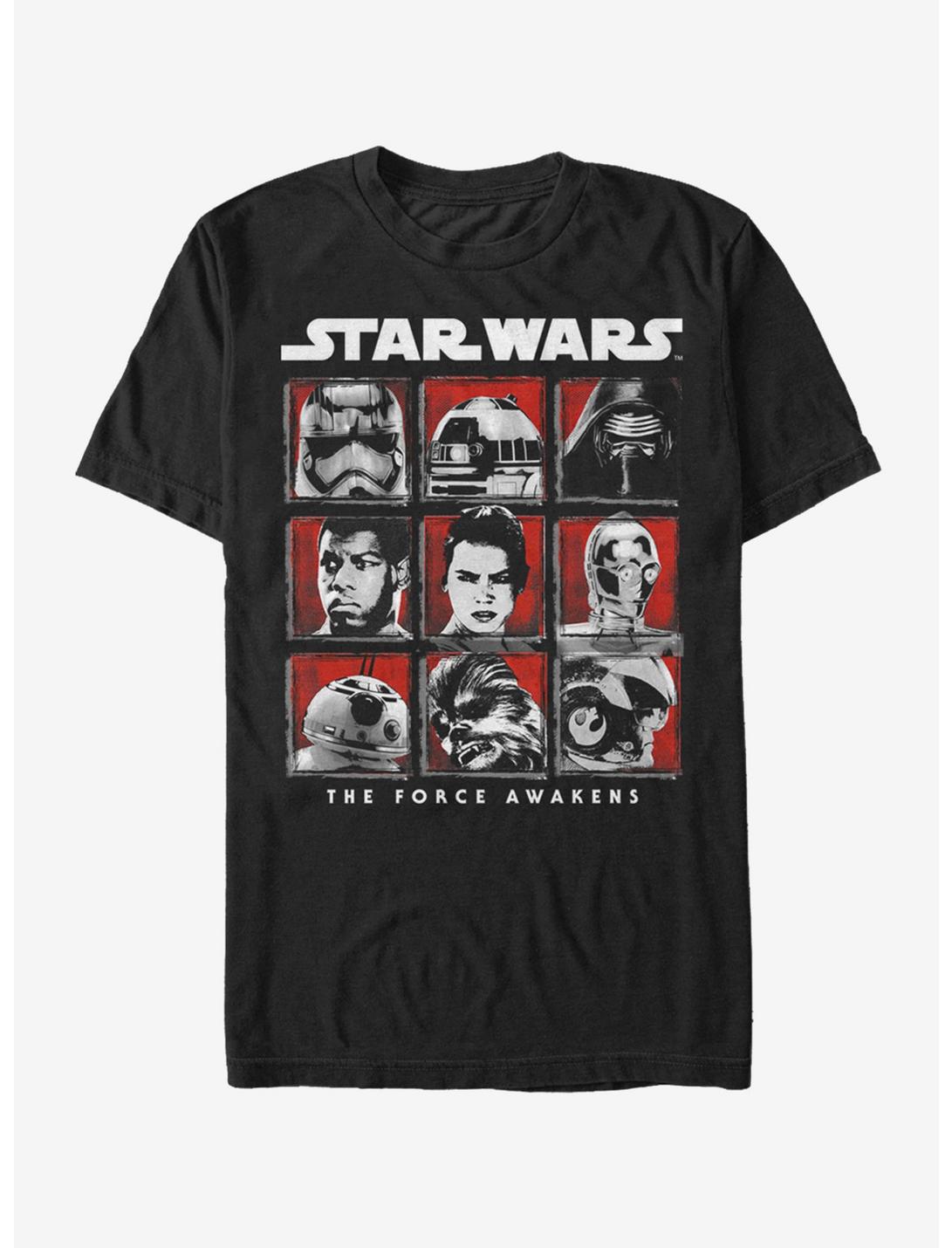 Star Wars Episode VII The Force Awakens Cast T-Shirt, BLACK, hi-res