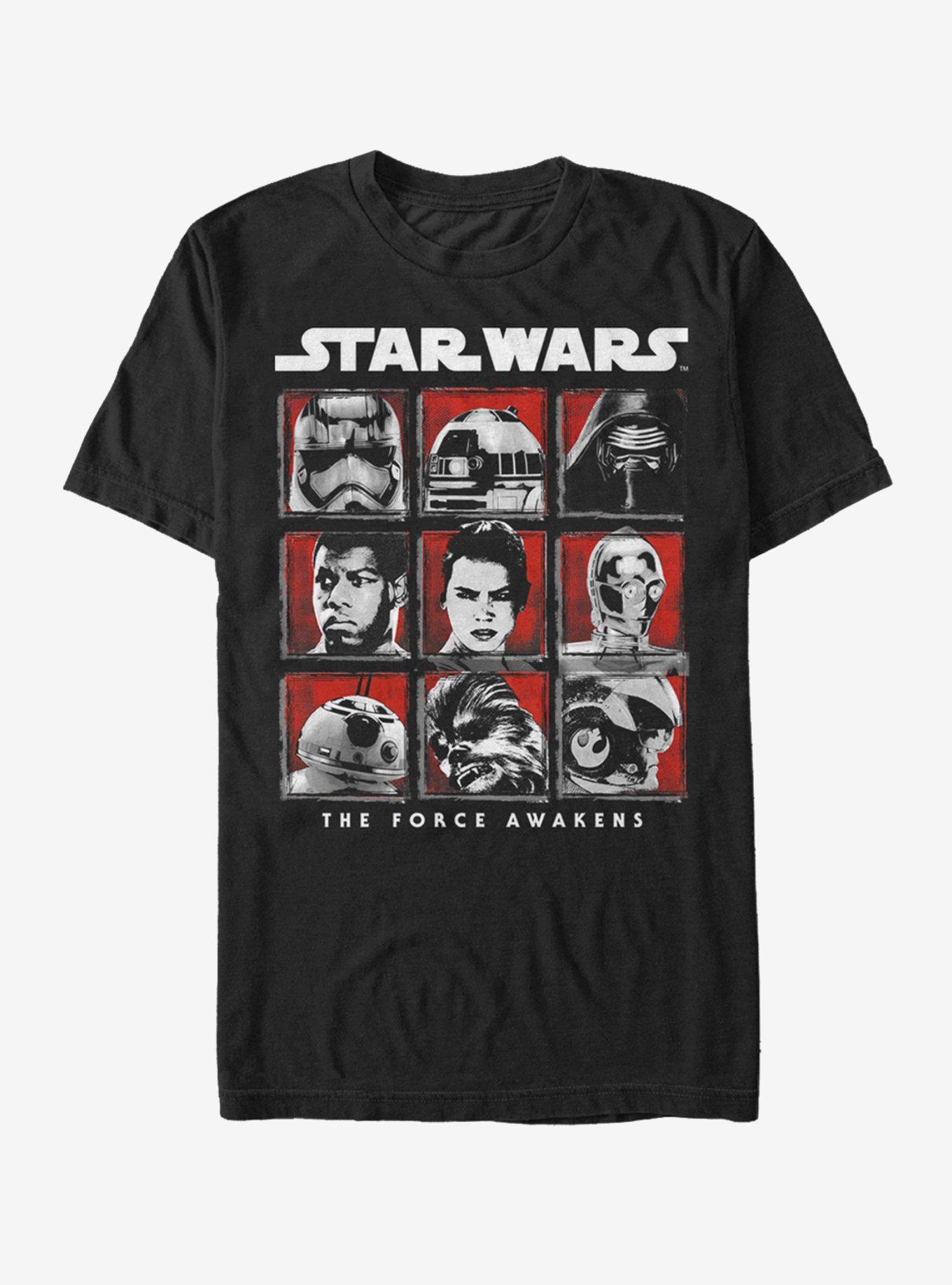 Star Wars Episode VII The Force Awakens Cast T-Shirt, BLACK, hi-res