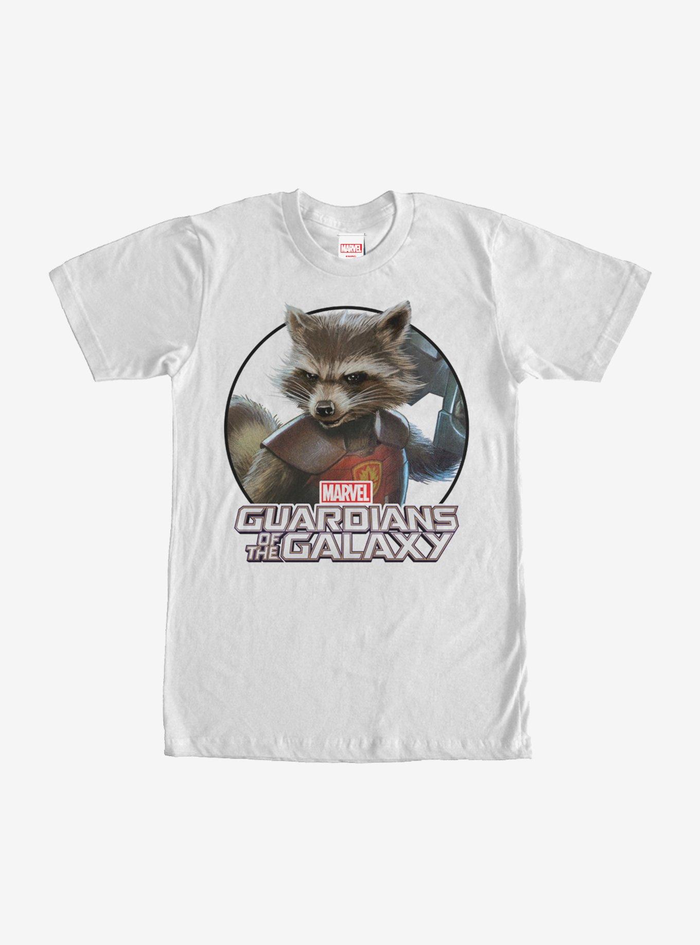 Marvel Guardians of the Galaxy Rocket Circle T-Shirt, WHITE, hi-res