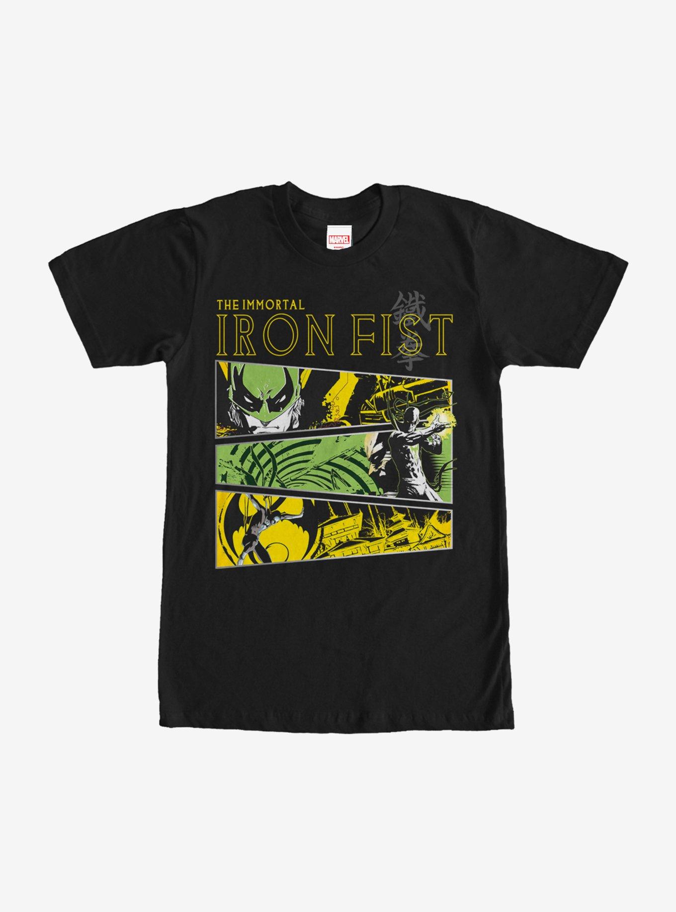 Marvel Immortal Iron Fist Panels T-Shirt, BLACK, hi-res