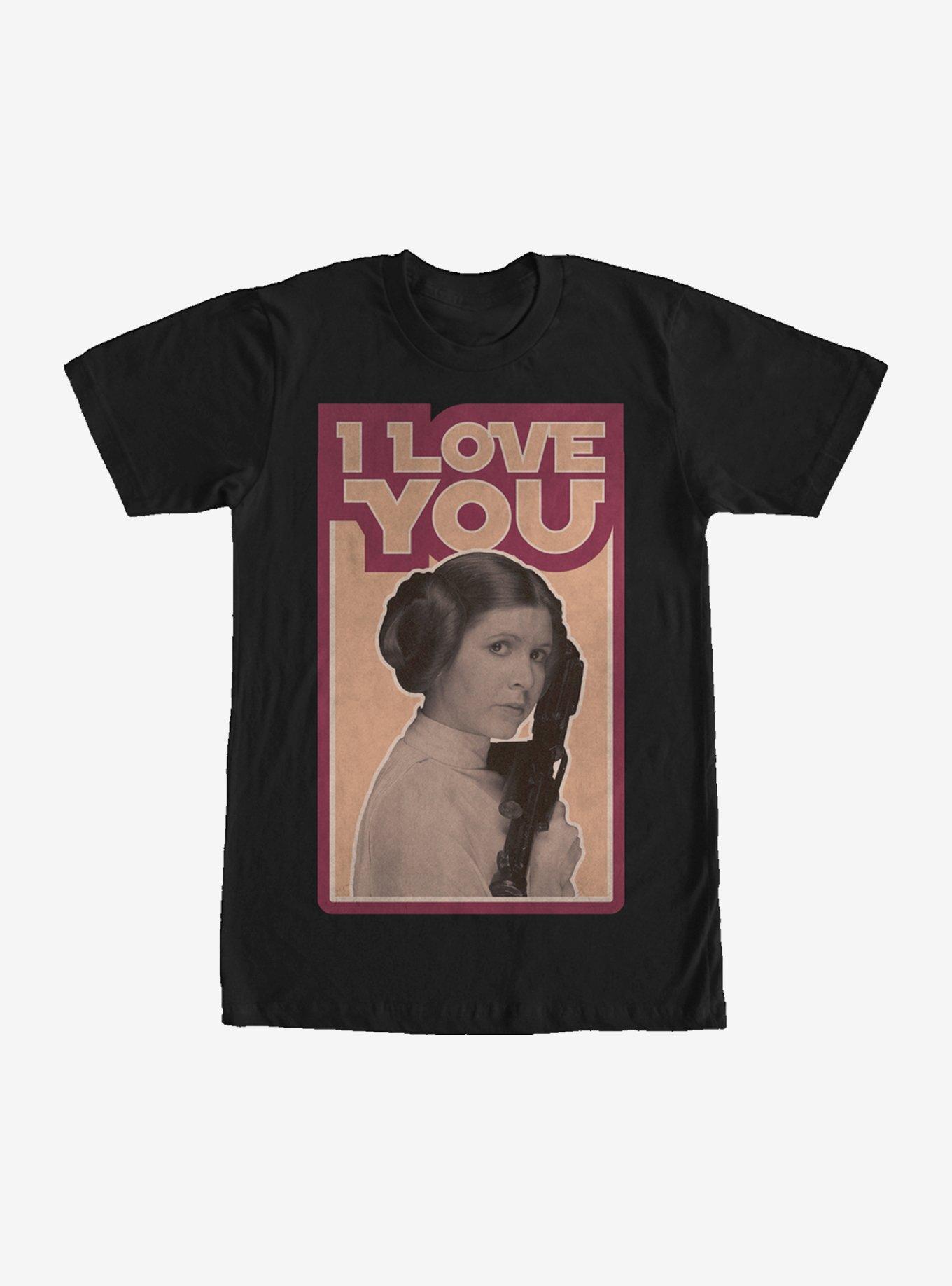 Star Wars Princess Leia Quote I Love You T-Shirt, BLACK, hi-res