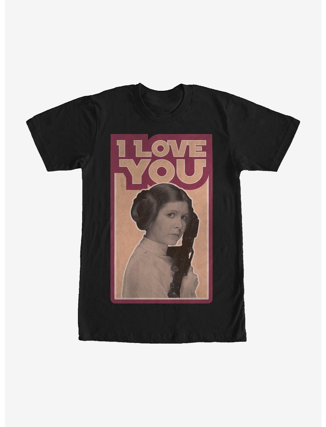 Star Wars Princess Leia Quote I Love You T-Shirt, BLACK, hi-res