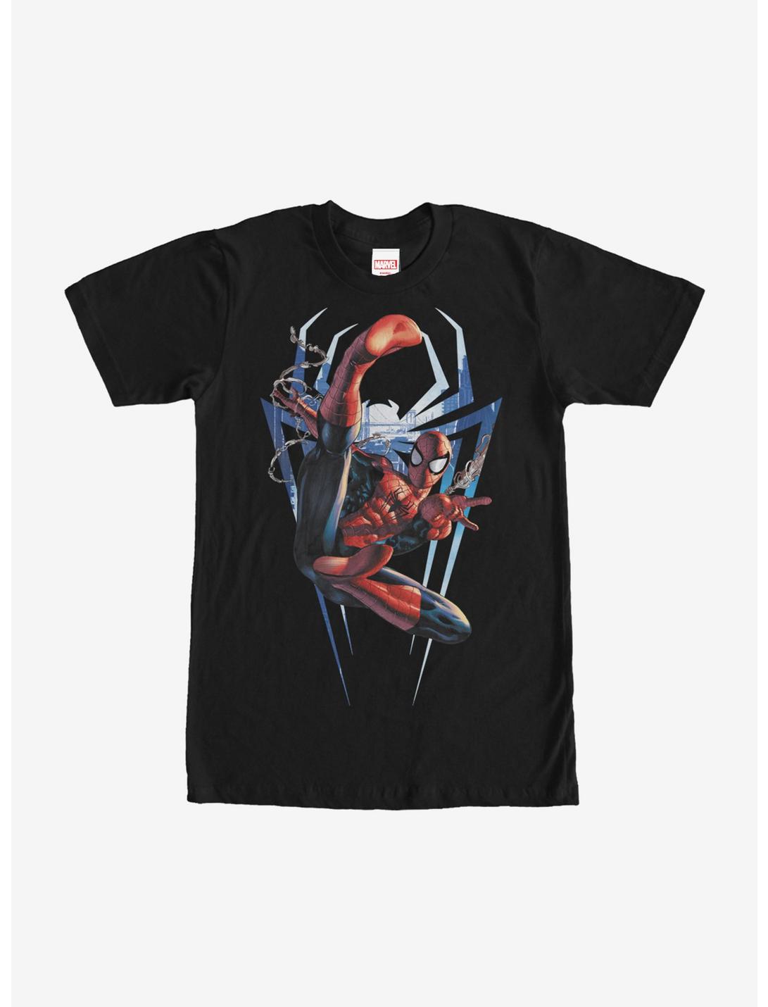 Marvel Spider-Man Flying Kick T-Shirt, BLACK, hi-res