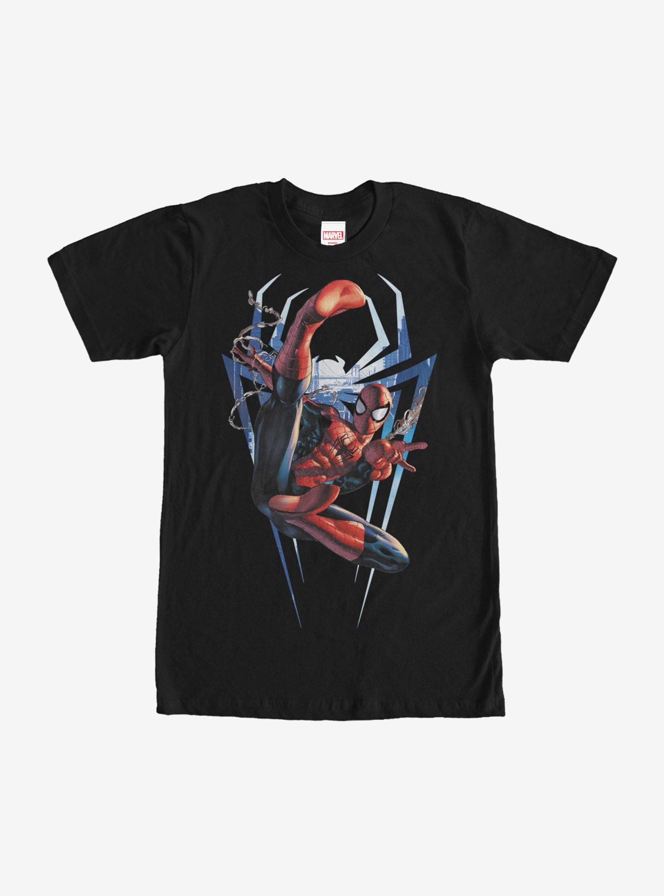 Marvel Spider-Man Flying Kick T-Shirt, BLACK, hi-res