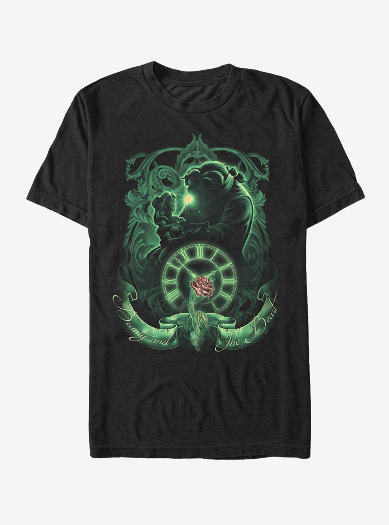 Disney Beauty And The Beast Green Time T-Shirt, BLACK, hi-res
